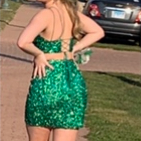 Sherri Hill 2 Piece Sequin Dress - perfect homecoming, prom, cocktail dress! - Picture 5 of 8